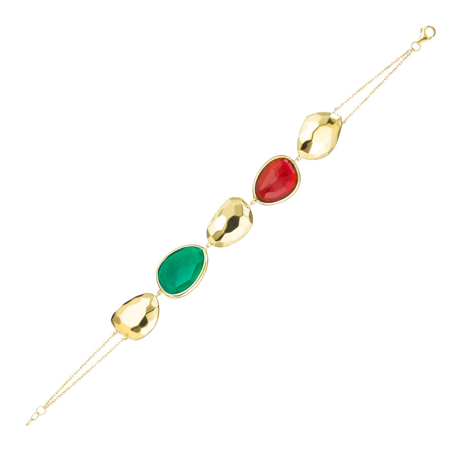 Viviana Green & Red Onyx Bracelet