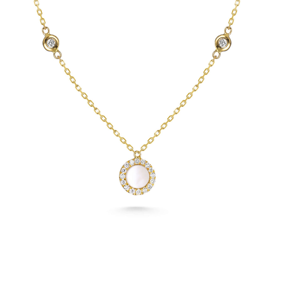 Mother of Pearl Diamond Necklace