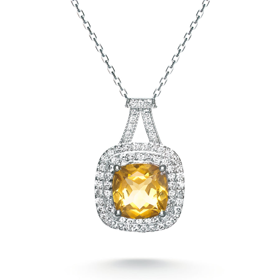 Liara Citrine Diamond Necklace