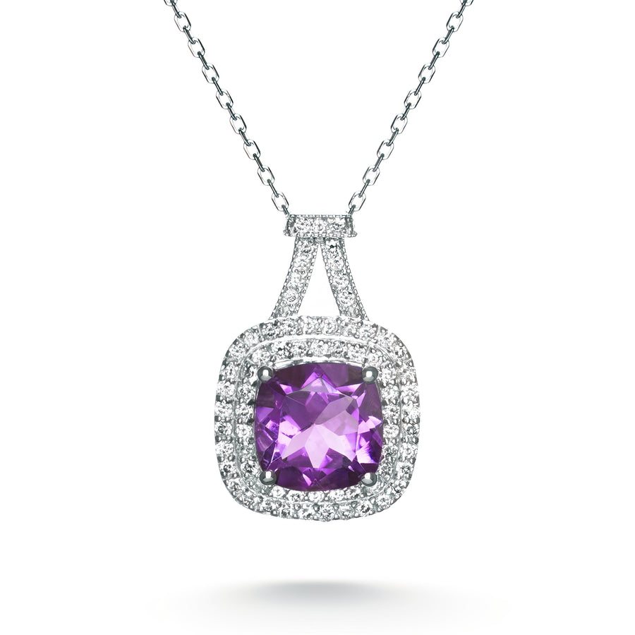 Liara Amethyst Diamond Necklace