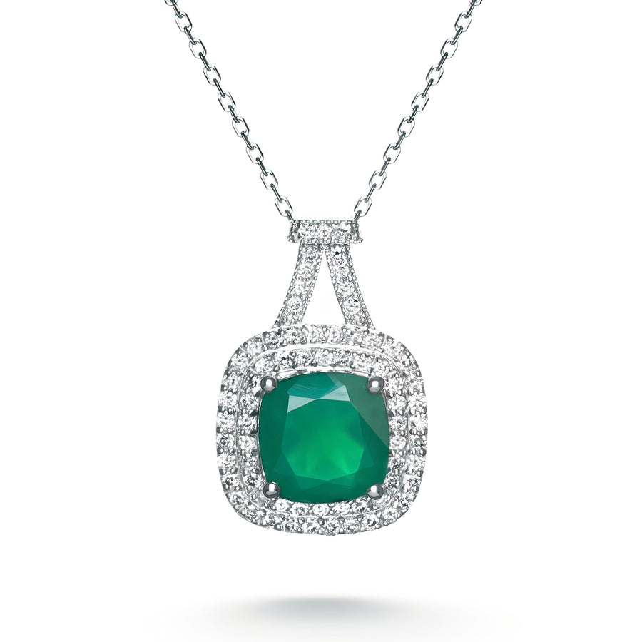 Liara Green Onyx Diamond Necklace
